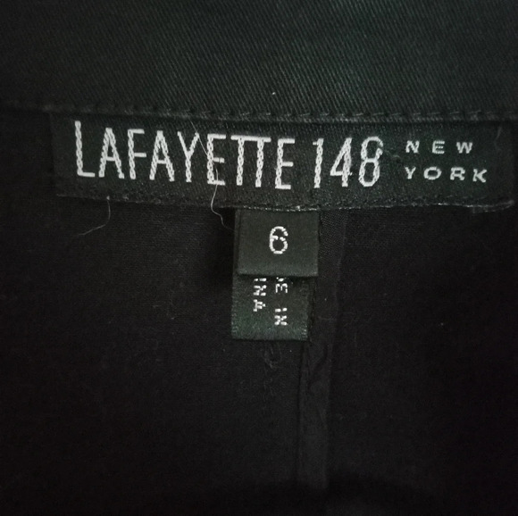Lafayette 148 Women's Black Denim Zip Up Jacket Zippered Pockets Cotton Size 6 - Picture 4 of 8